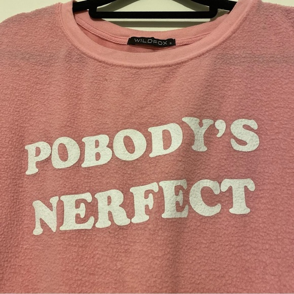 Wildfox Small Pink Pobody’s Nerfect Long Sleeve Tee - Picture 3 of 12